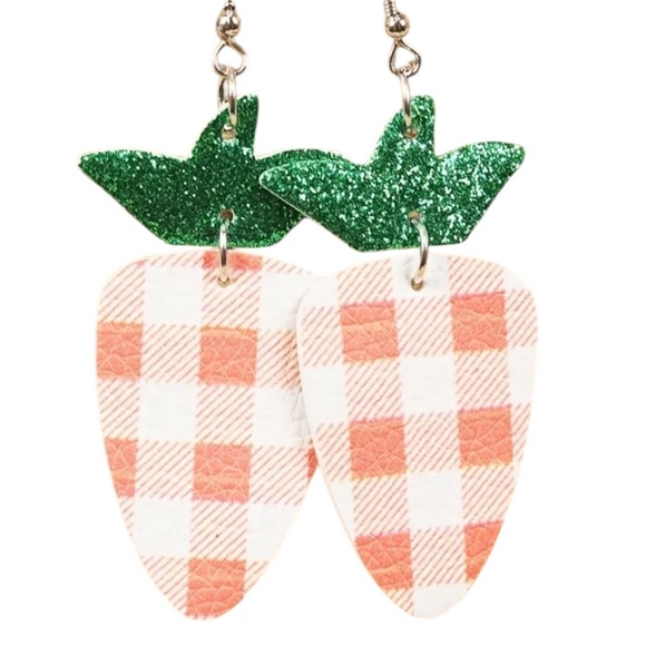 Whimsy_and_Rose Jewelry - Plaid Carrot Dangle Earrings
